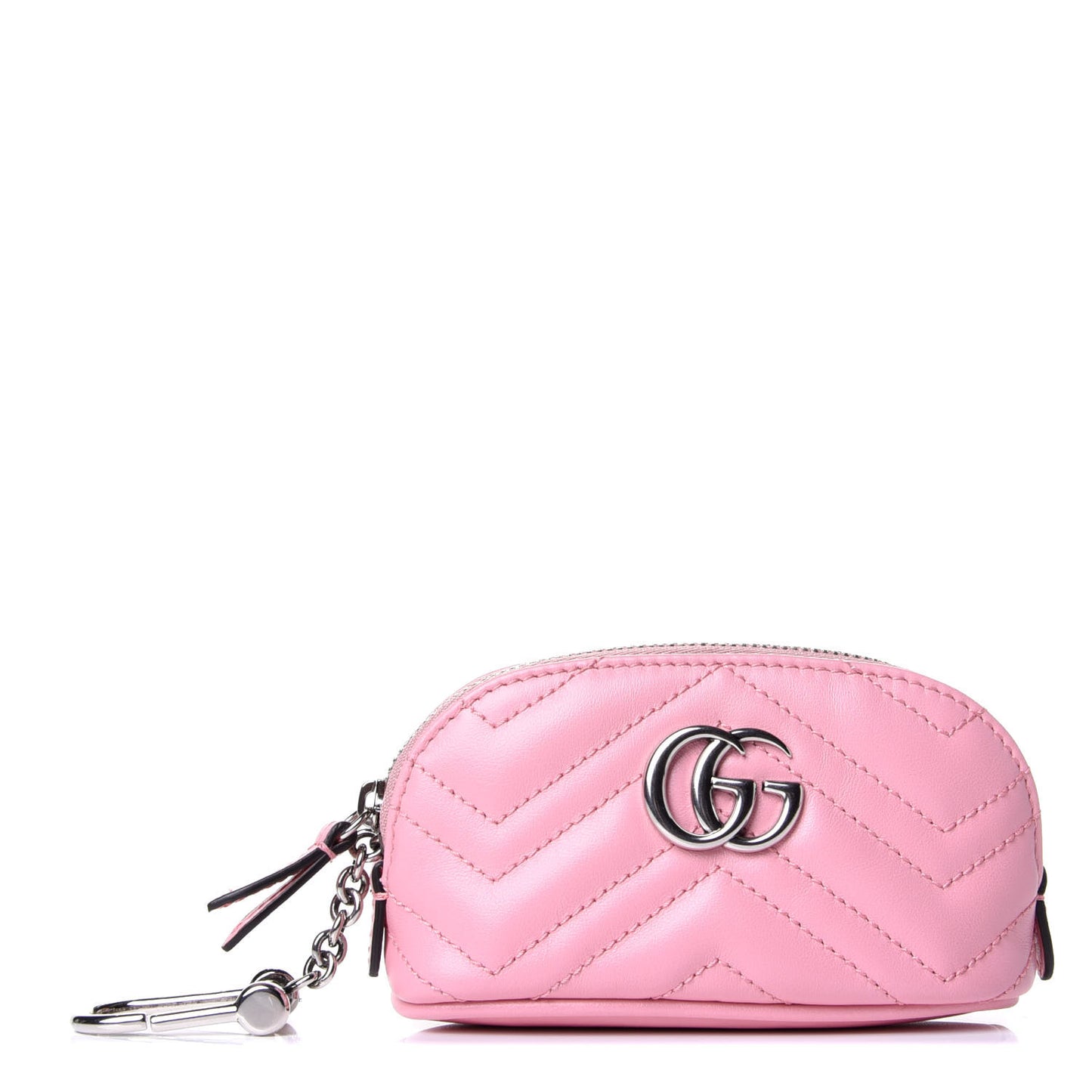 Calfskin Matelasse GG Marmont Key Pouch Wild Rose