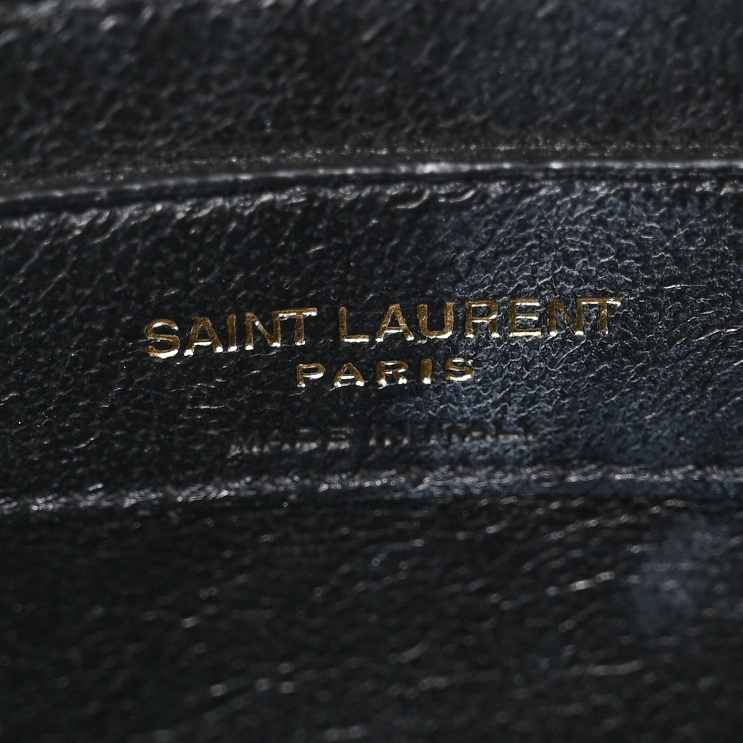 Saint Laurent Shiny Calfskin Crocodile Embossed Small Manhattan Baguette Black 6 of 10