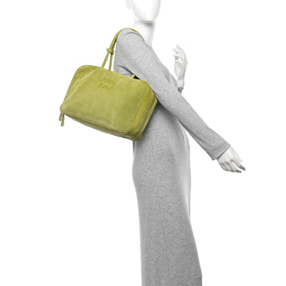 Miu Miu Camoscio Beau Top Handle Bag Edera 2 of 11