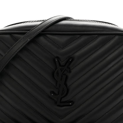 Saint Laurent Calfskin Matelasse Monogram Monochrome Lou Camera Bag Black 7 of 11