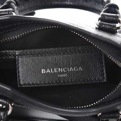 Balenciaga Chevre Silver Metallic Edge Hardware Nano City Black 6 of 7