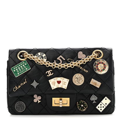 Chanel Aged Calfskin Lucky Charms 2.55 Reissue 224 Flap Black 1 of 13