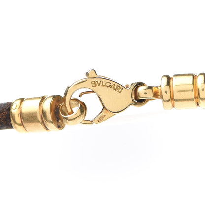 Bulgari 18K Yellow Gold Leather B.Zero1 Pendant Necklace Brown 3 of 3