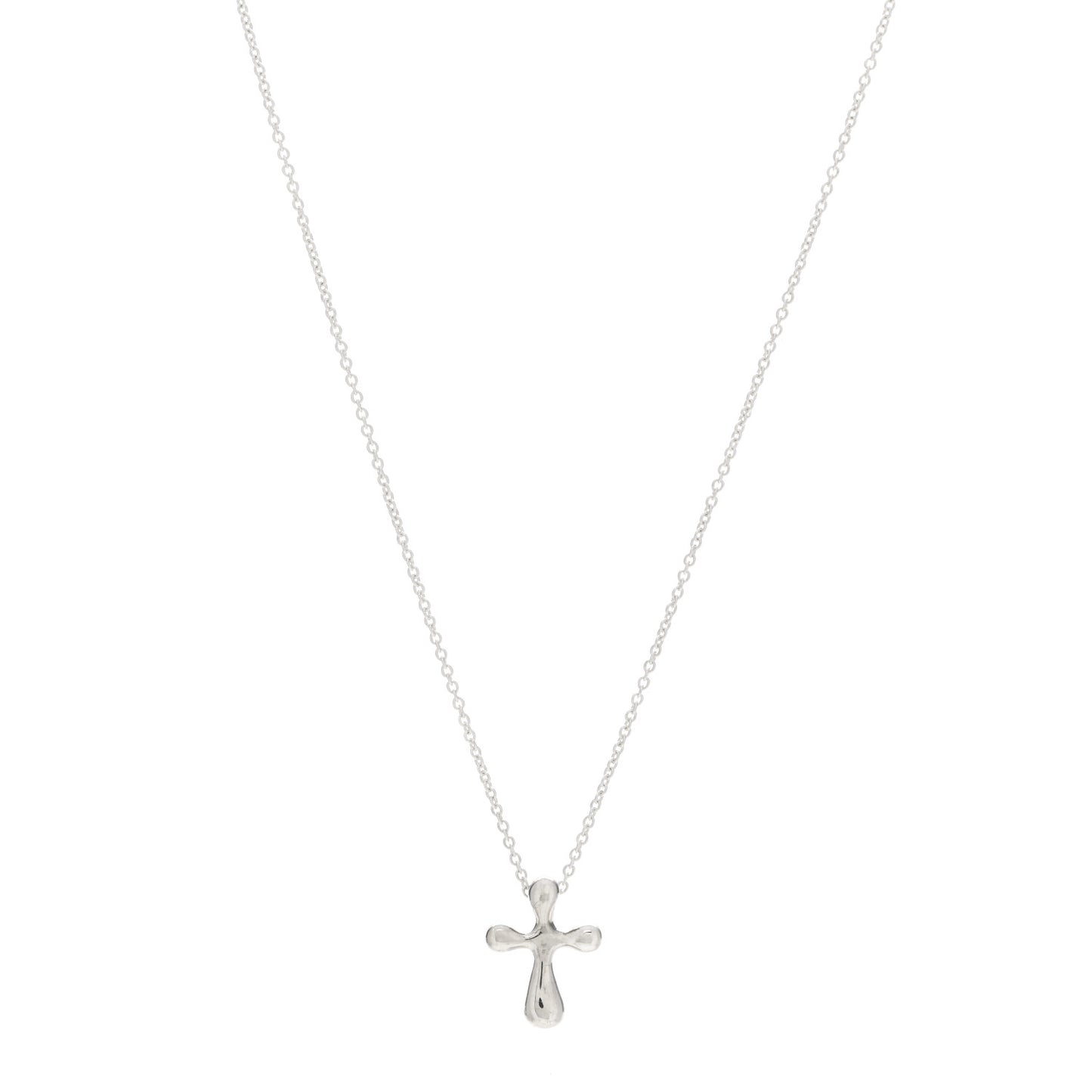 Sterling Silver 12mm Elsa Peretti Cross Pendant Necklace