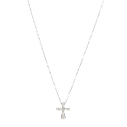 Tiffany Sterling Silver 12mm Elsa Peretti Cross Pendant Necklace 1 of 6
