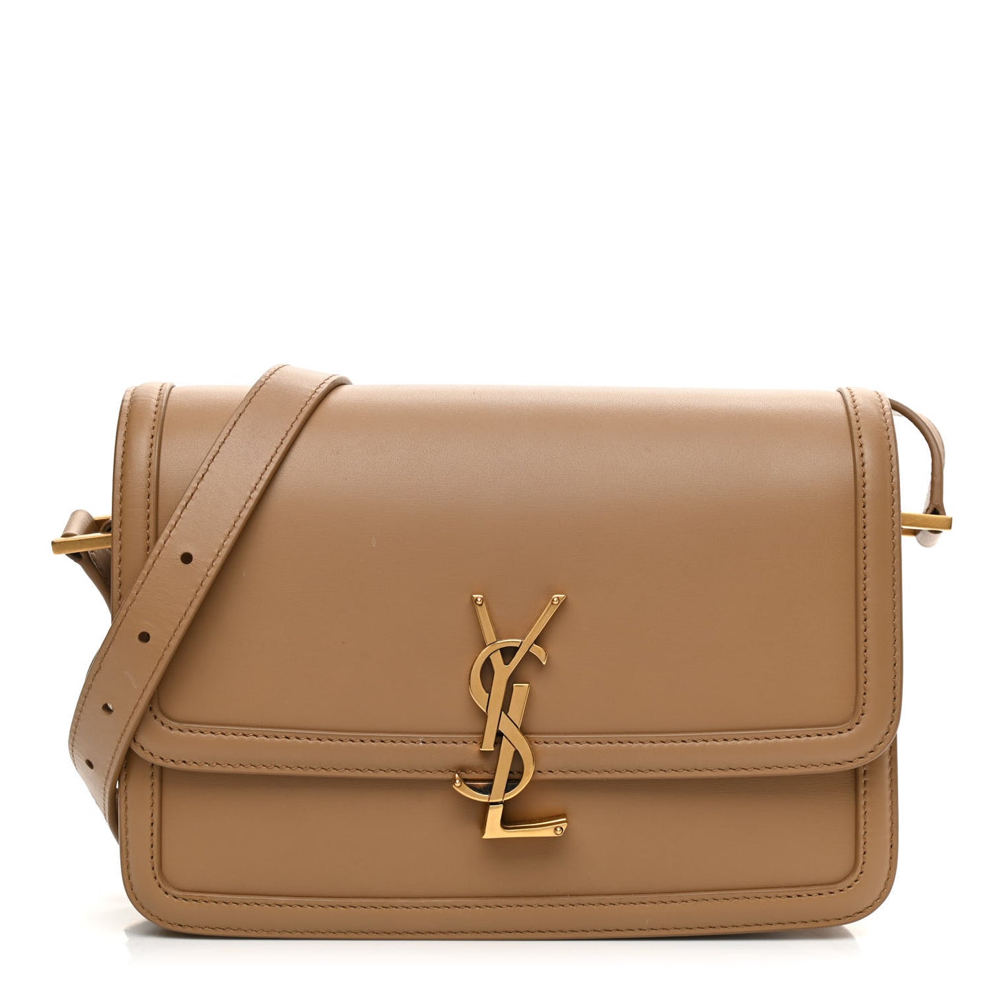 Box Calfskin Monogram Medium Solferino Satchel Natural Tan
