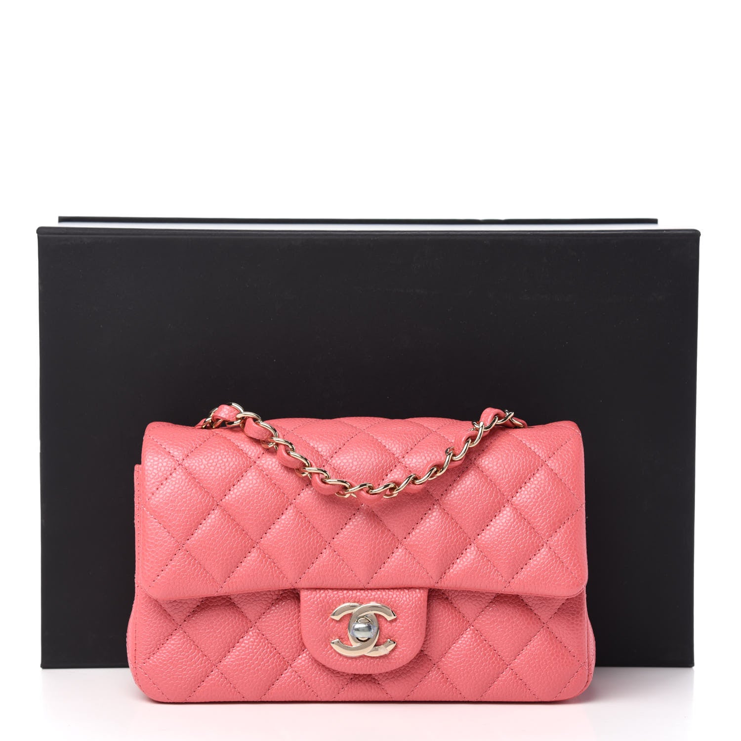 Chanel Iridescent Caviar Quilted Mini Rectangular Flap Dark Pink 11 of 11
