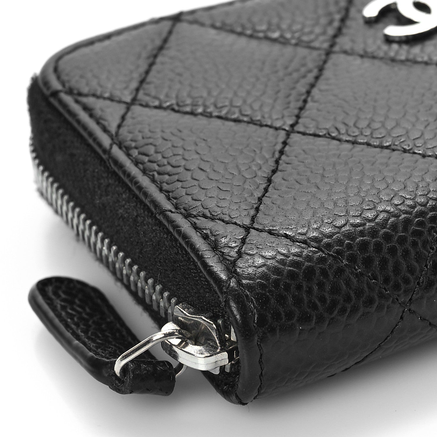 Chanel Caviar Quilted Zip Coin Purse Black 8 of 10
