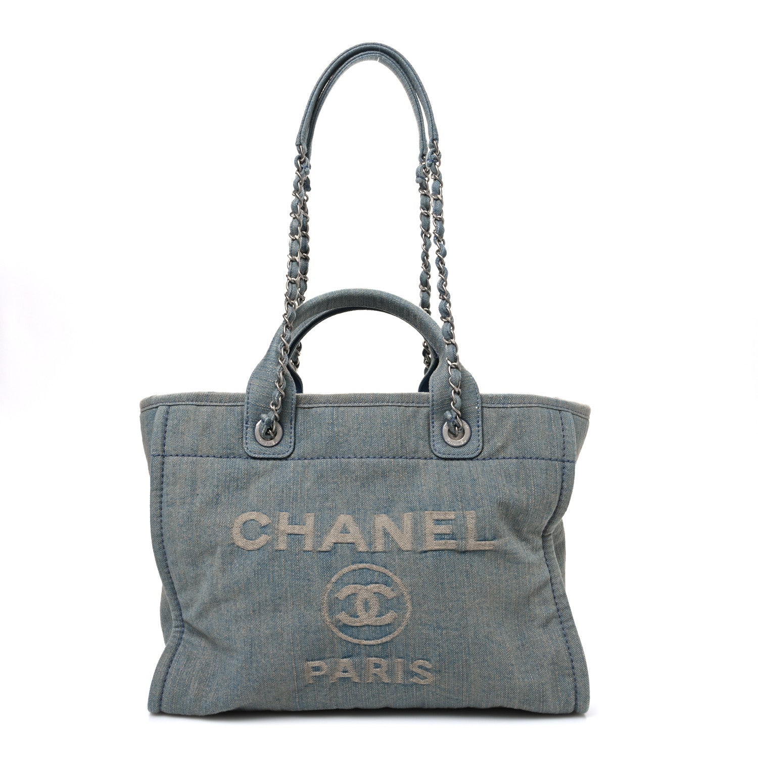Chanel Denim Small Deauville Tote Light Blue 1 of 11
