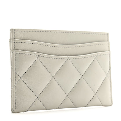 Chanel Lambskin Quilted Card Holder Grey 3 of 10