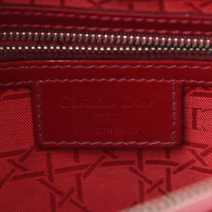 Christian Dior Patent Cannage Large Lady Dior Red 6 of 10