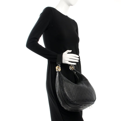 Gucci Guccissima Medium GG Twins Hobo Black 2 of 9