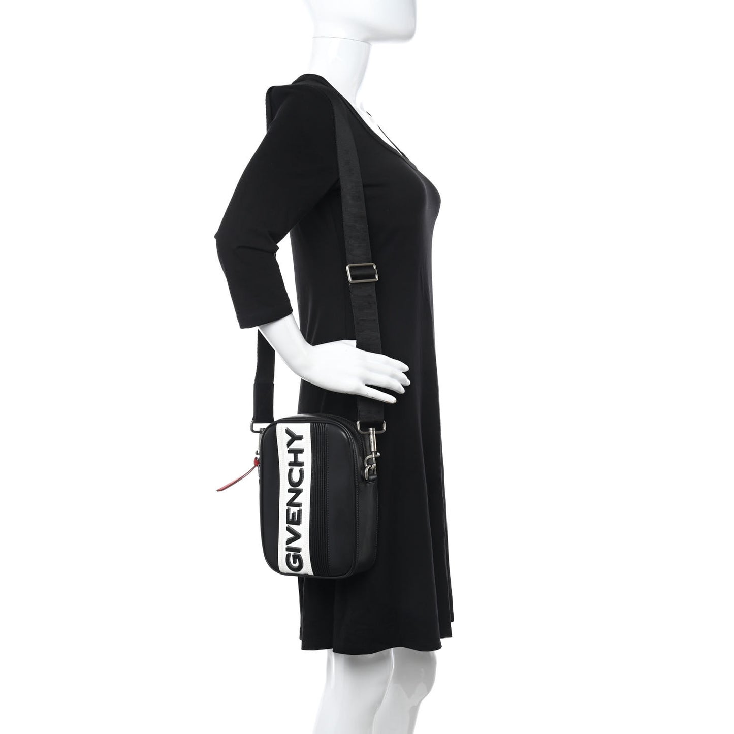 Calfskin MC3 Crossbody Bag Black White