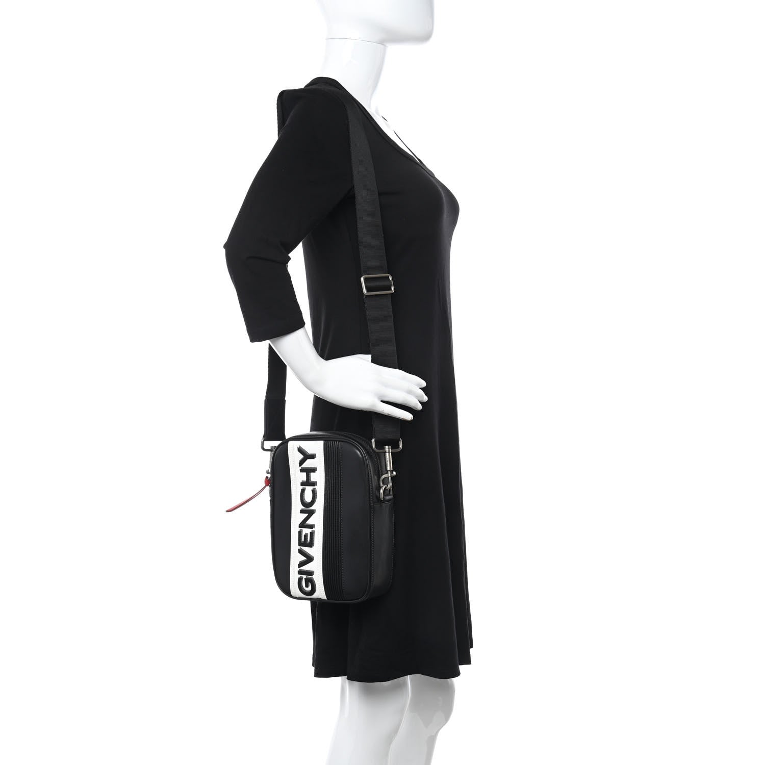 Givenchy Calfskin MC3 Crossbody Bag Black White 2 of 10