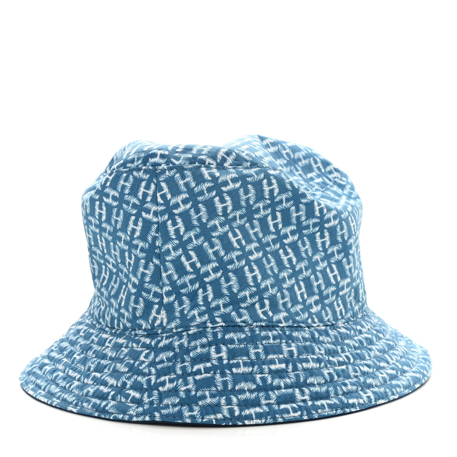 Hermes Cotton Bob Raoul Reversible Bucket Hat Indigo 6 of 14