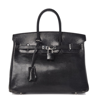 Hermes Lizard Birkin 25 Black 1 of 50