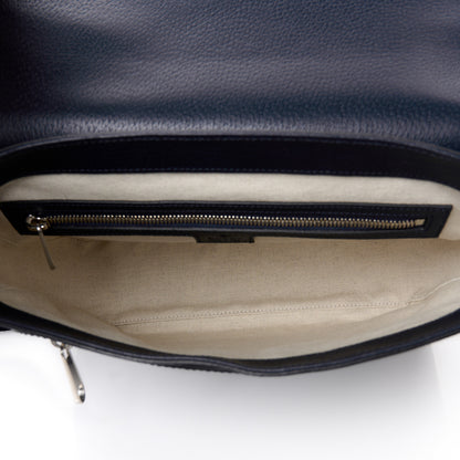 Gucci Tender GG Supreme Monogram Textured Dollar Calfskin Ophidia Messenger Bag Dark Blue 5 of 10