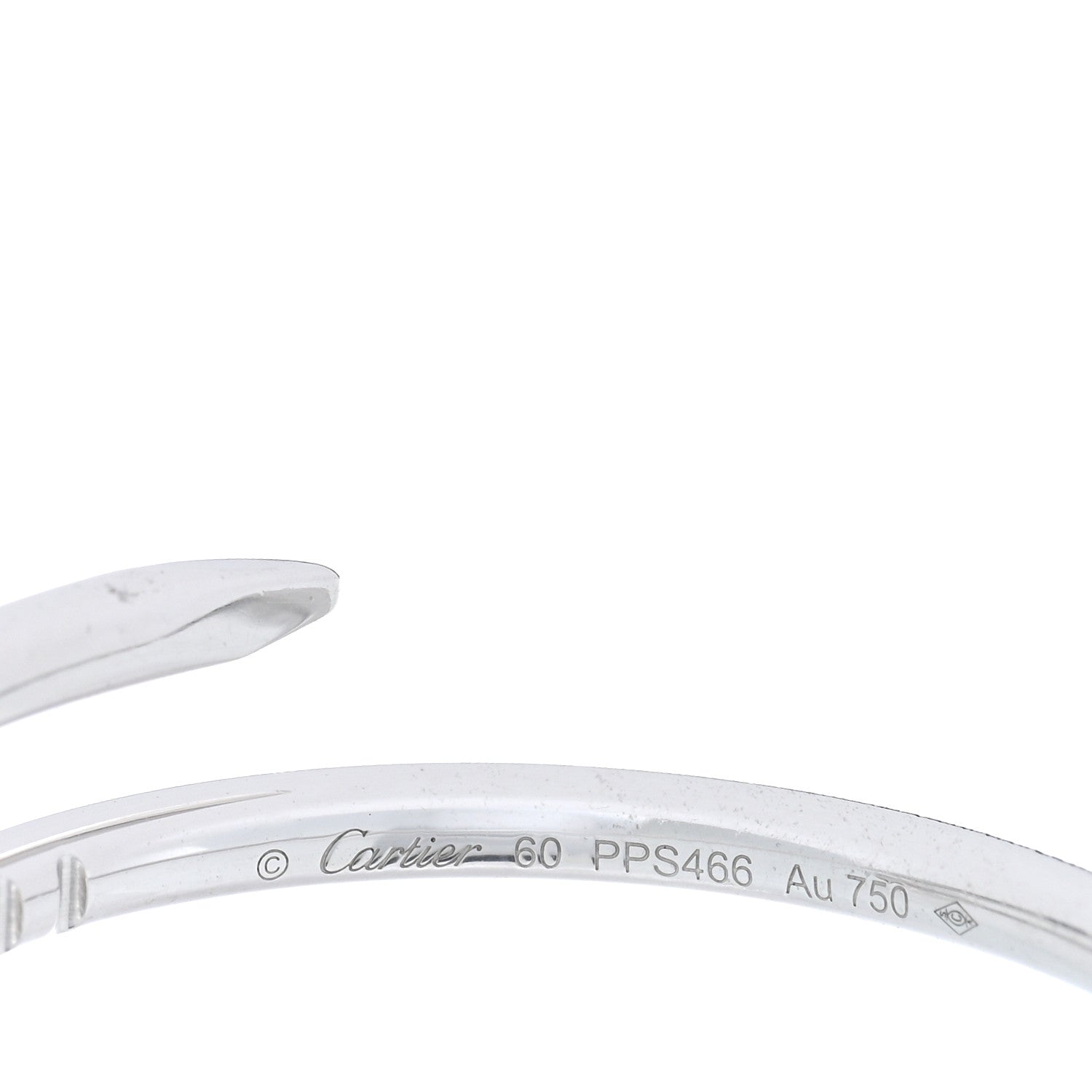 Cartier 18K White Gold Small Juste Un Clou Ring 60 9 4 of 5