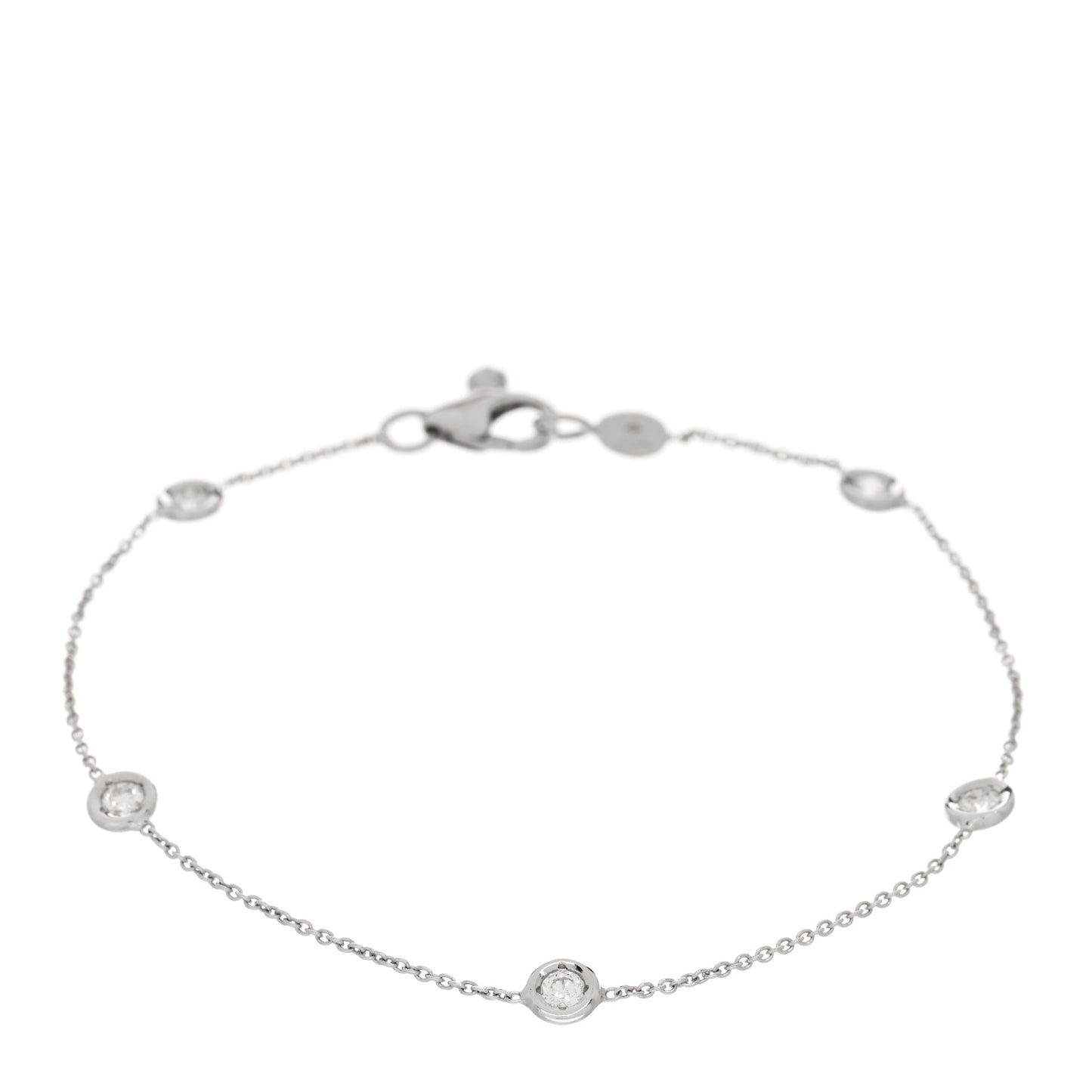 ROBERTO COIN 18K White Gold Diamond By the Inch Five Station Bracelet