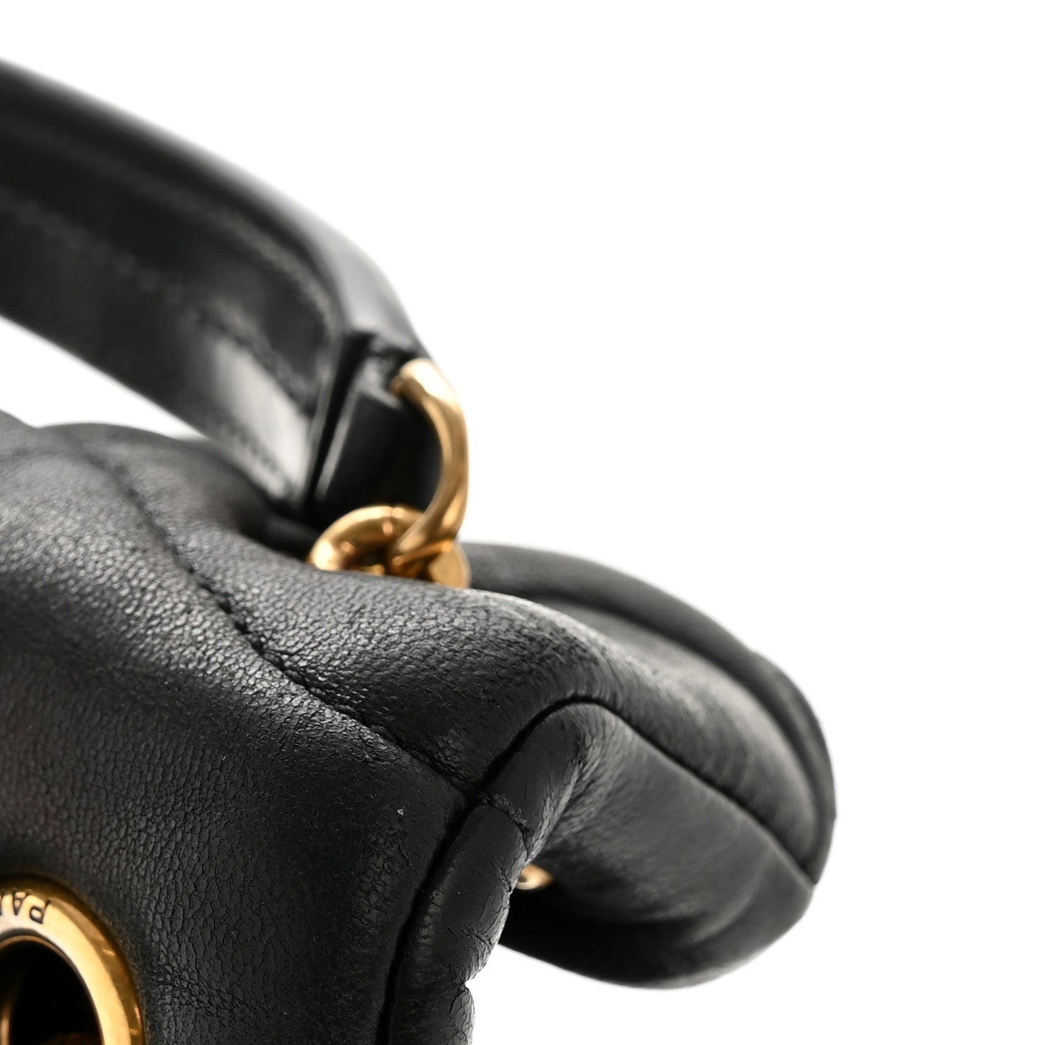 Saint Laurent Lambskin Quilted Small Loulou Puffer Monogram Chain Satchel Black 13 of 13