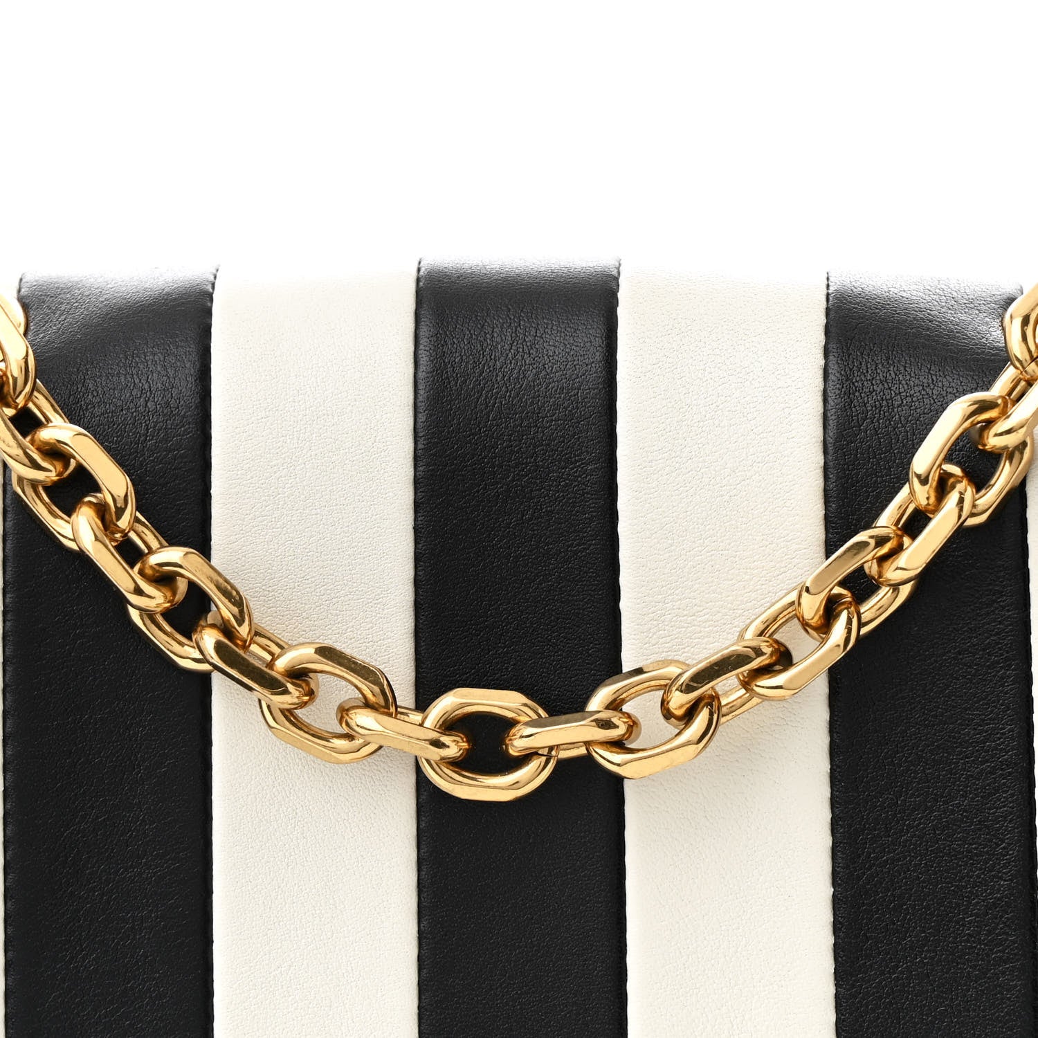 Celine Shiny Calfskin Stripes Small C Bag Black 8 of 10
