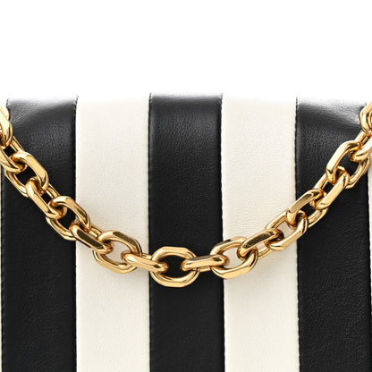 Celine Shiny Calfskin Stripes Small C Bag Black 8 of 10