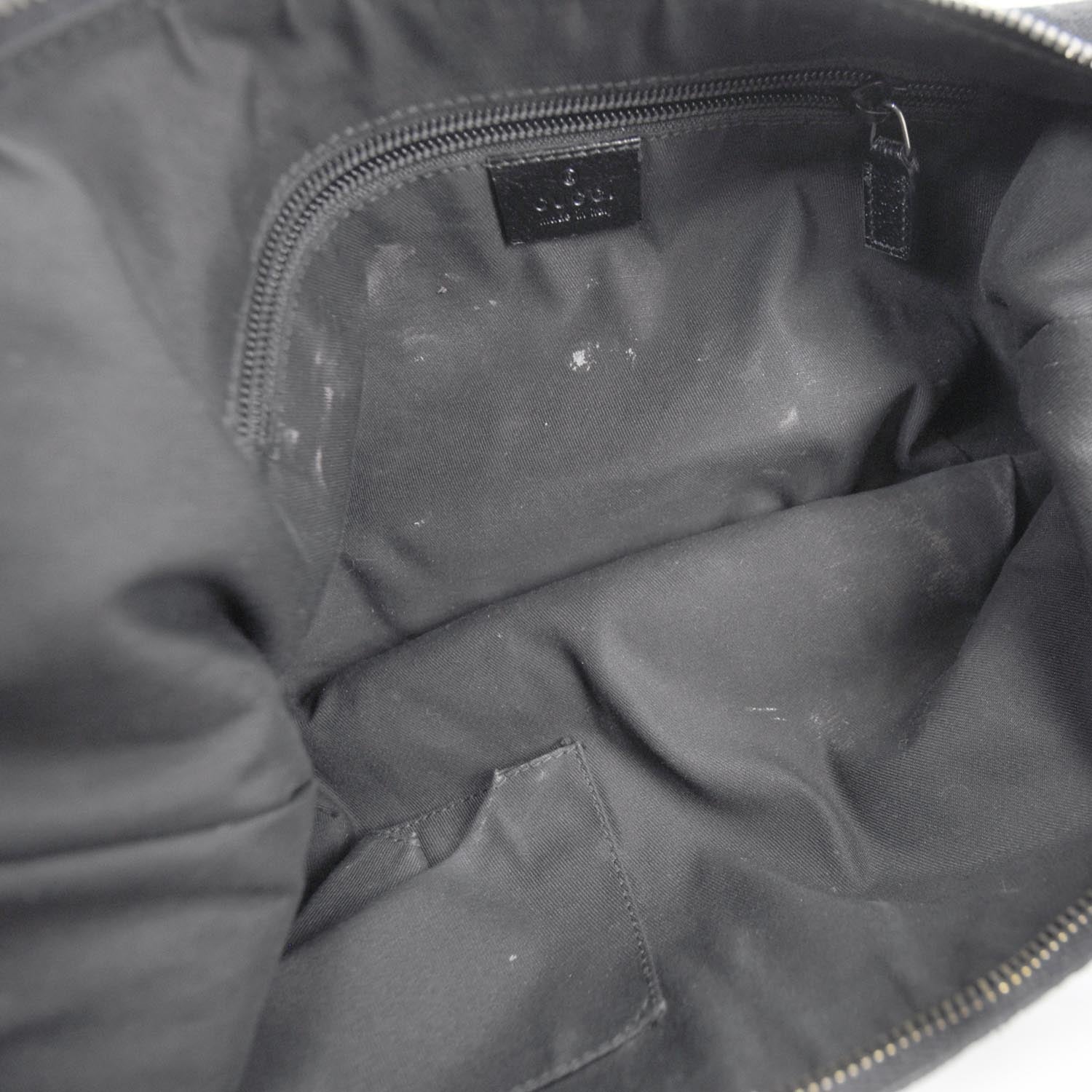Gucci Monogram Web Medium Half Moon Hobo Black 6 of 10