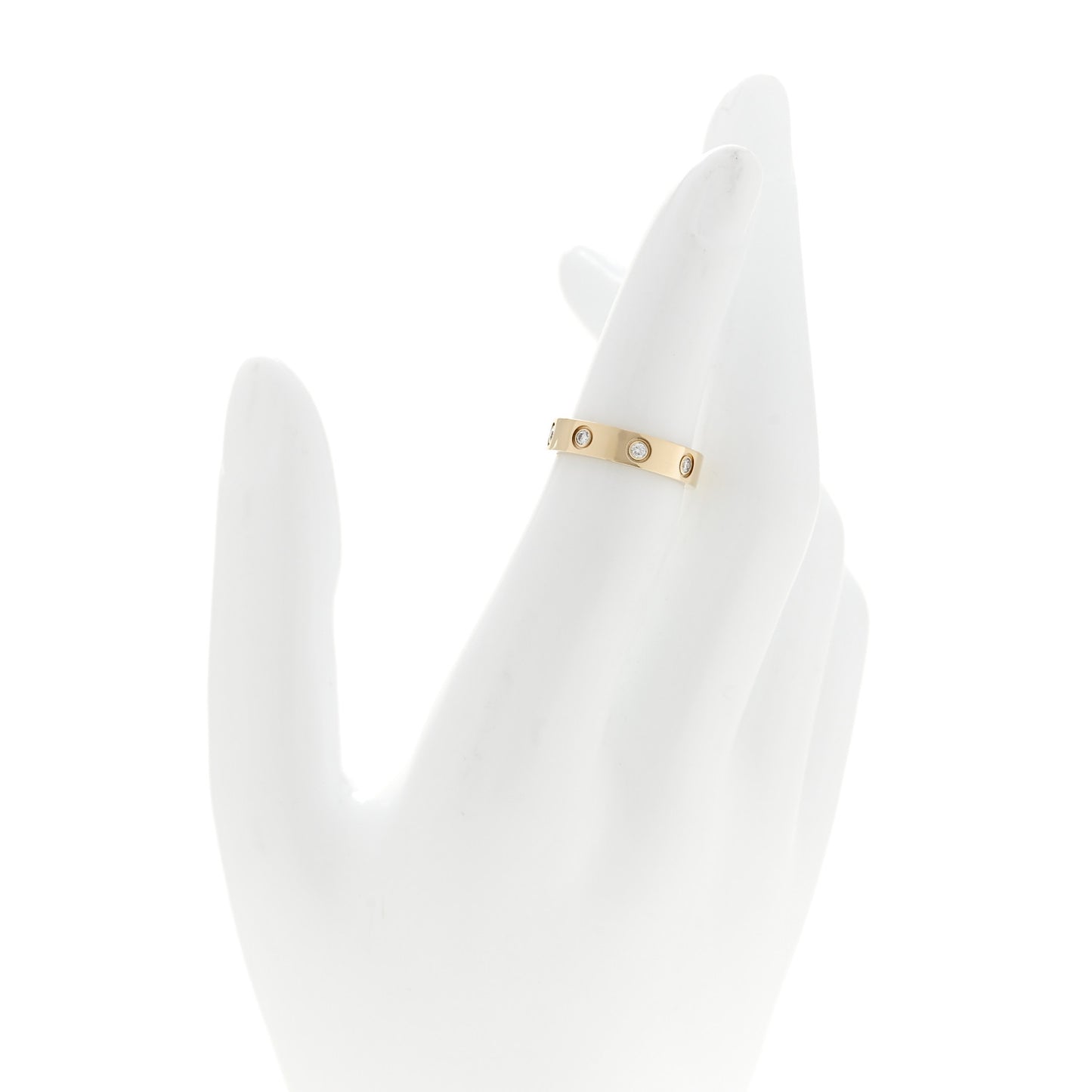18K Yellow Gold 8 Diamond 4mm LOVE Wedding Band Ring 48 4.5