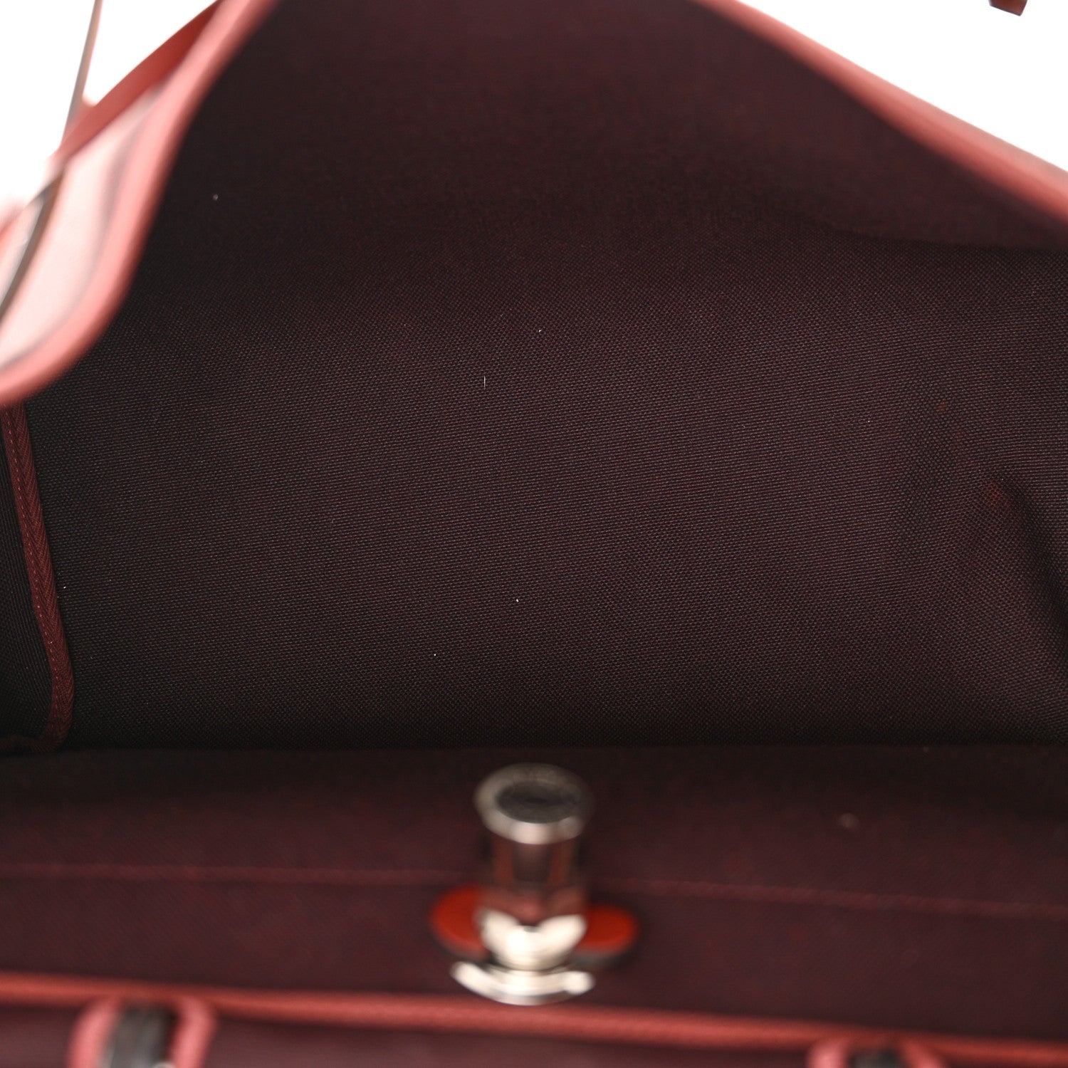 Hermes Military Toile Vache Hunter Herbag Zip 39 PM Chocolate Rouge Sellier Rouge H Cuivre 6 of 16