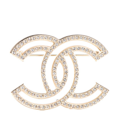 Chanel Crystal CC Brooch Gold 1 of 5