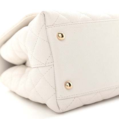 Chanel Caviar Quilted Small Coco Handle Flap White 9 of 11