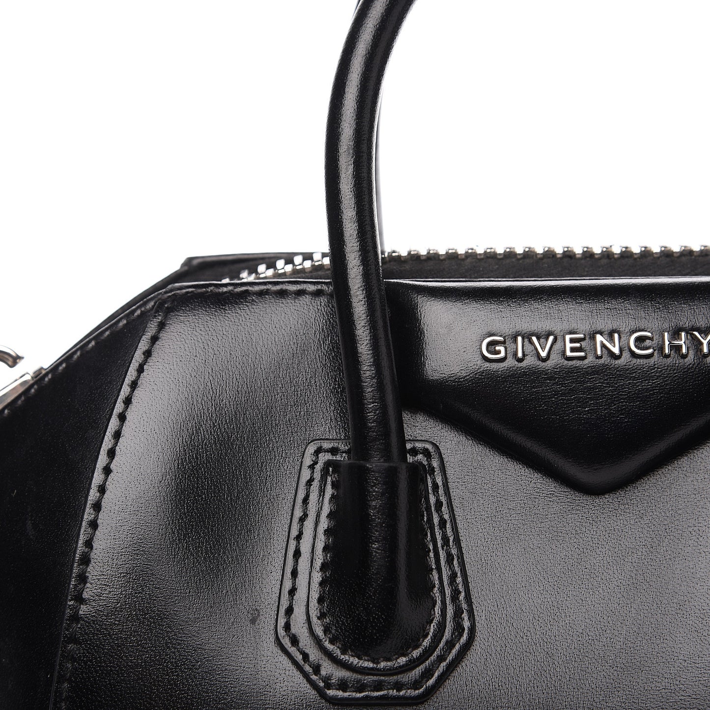 Shiny Lord Calfskin Mini Antigona Black