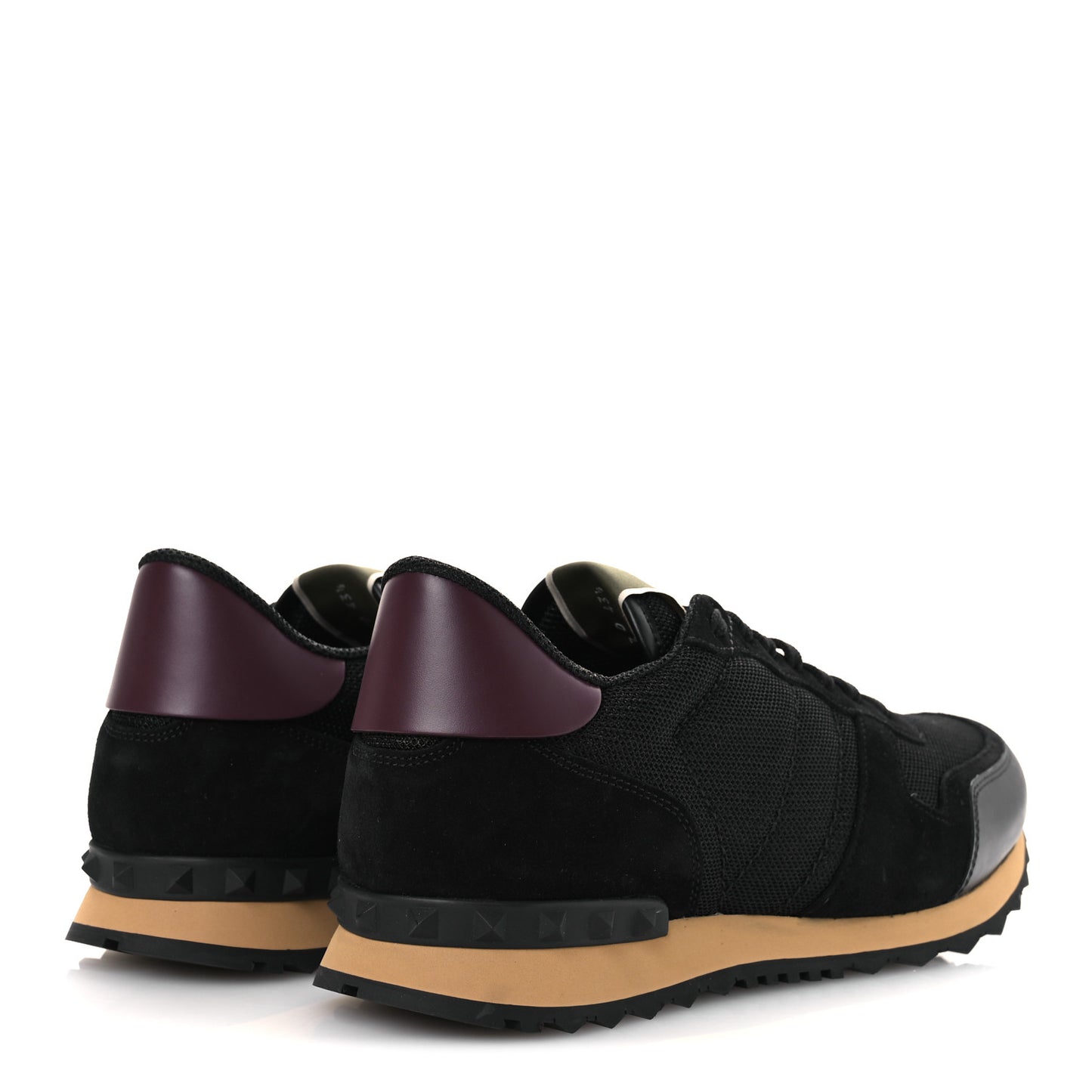 Mesh Fabric Suede Mens Rockrunner Sneakers 43.5 Black