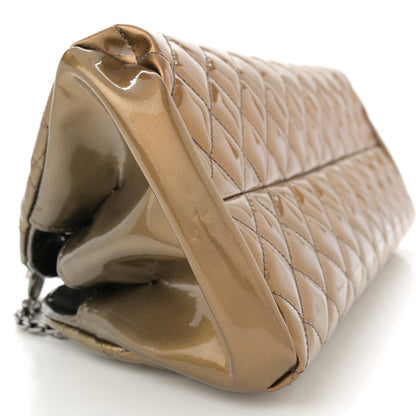 Chanel Metallic Patent Quilted Medium Just Mademoiselle Bowling Bag  Gold Degrade 10 of 13