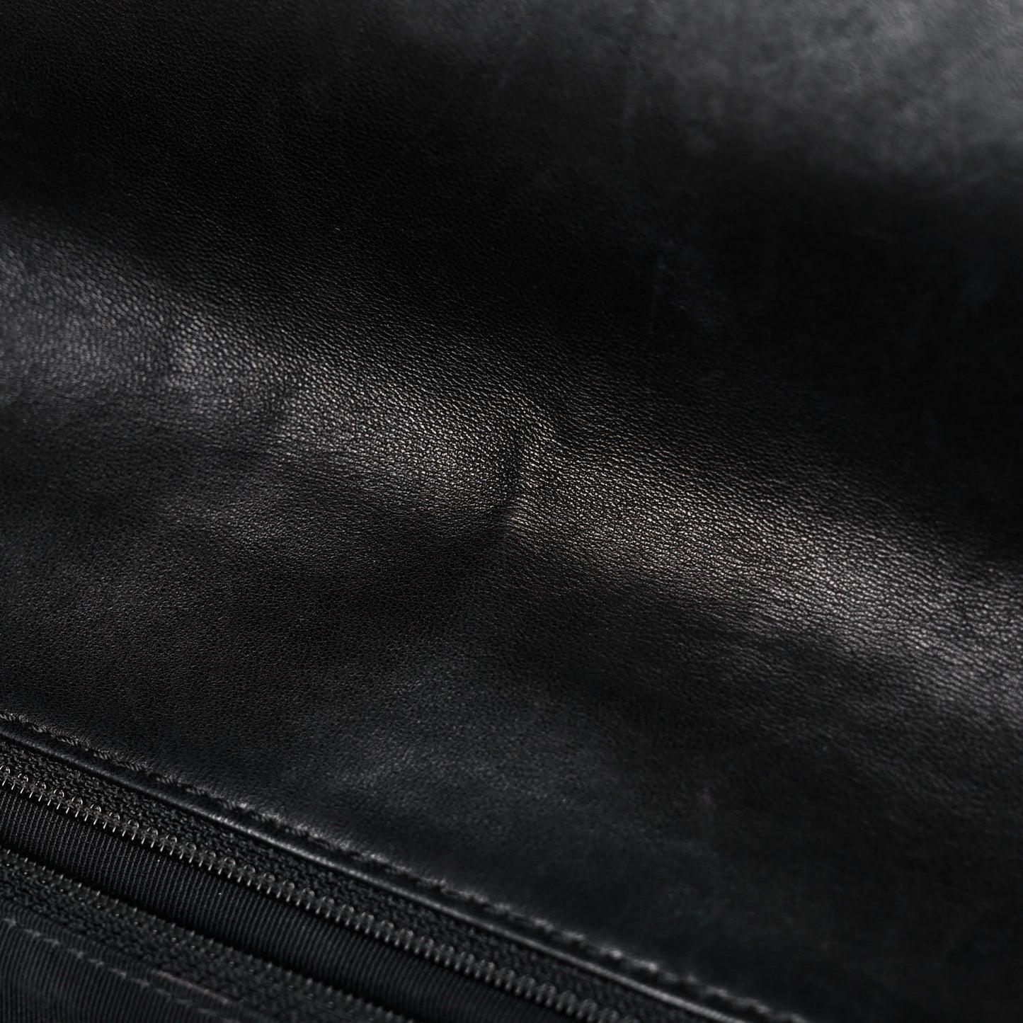 Lambskin Chevron Quilted Single Flap Black