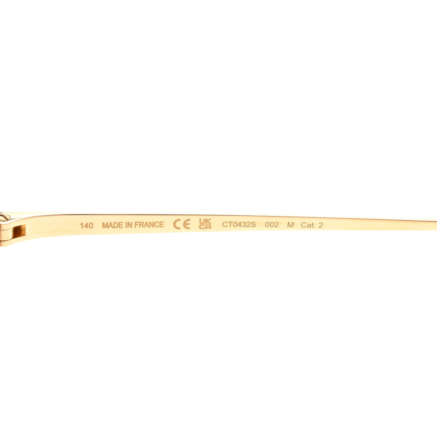 Cartier Panthere De Cartier Rimless Square Sunglasses Gold 6 of 7