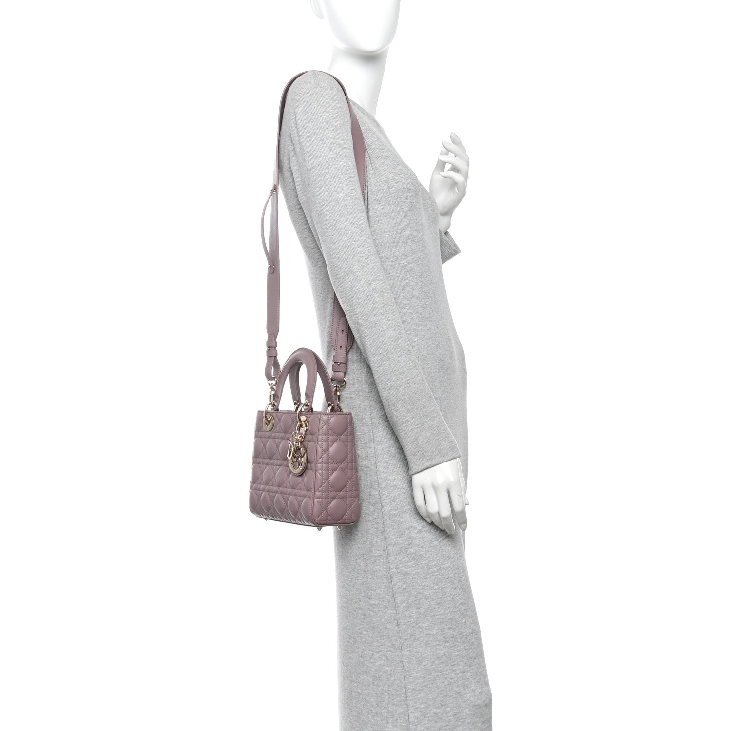 Christian Dior Lambskin Cannage Small My ABCDior Lady Dior Peony Pink 2 of 11