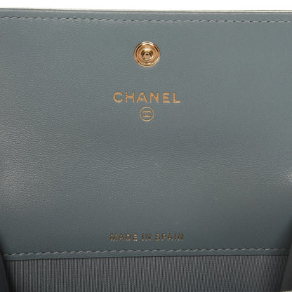 Chanel Lambskin Quilted Boy Card Holder Wallet Light Blue 6 of 9