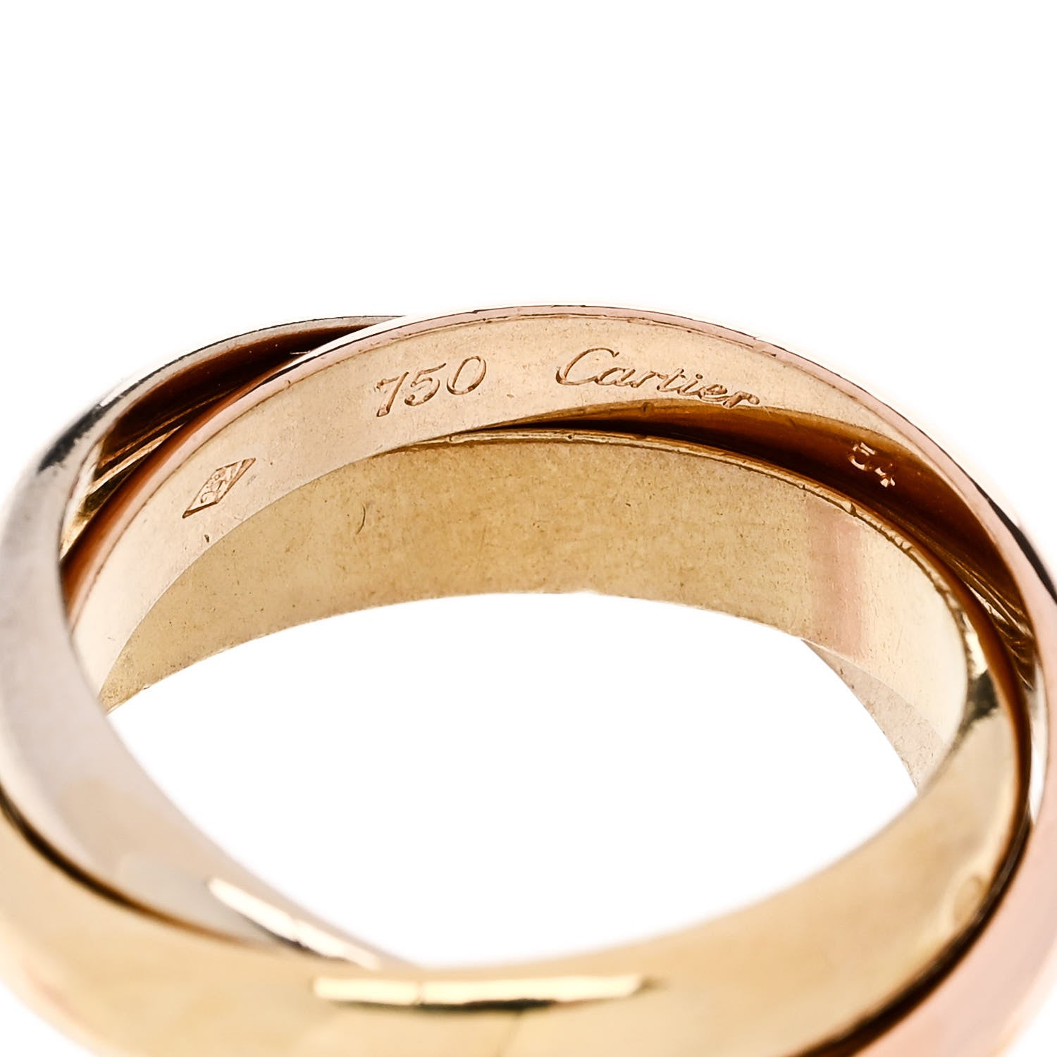 Cartier 18K Pink Yellow White Gold Classic Trinity Ring 54 6.75 4 of 4