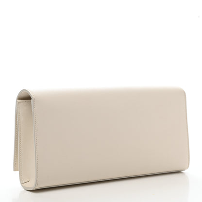 Saint Laurent Grain De Poudre Classic Monogram Cassandre Clutch Dove White 2 of 10