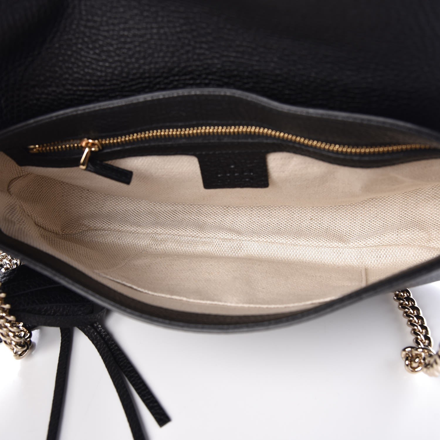 Gucci Pebbled Calfskin Medium Soho Flap Crossbody Black 5 of 7