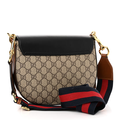 Gucci GG Supreme Monogram Web Medium Padlock Messenger Shoulder Bag Black 3 of 13