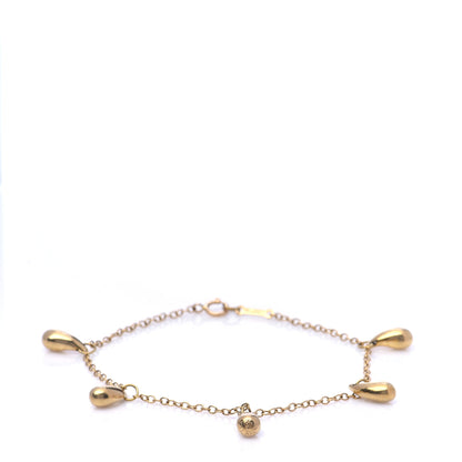 Tiffany 18K Yellow Gold Elsa Peretti Five Teardrop Charm Bracelet 1 of 6