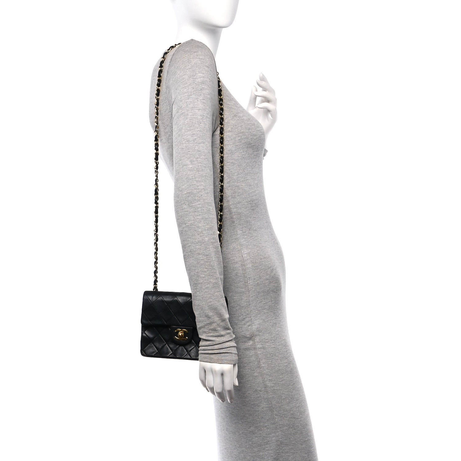 Chanel Lambskin Quilted Mini Square Flap Black 2 of 12