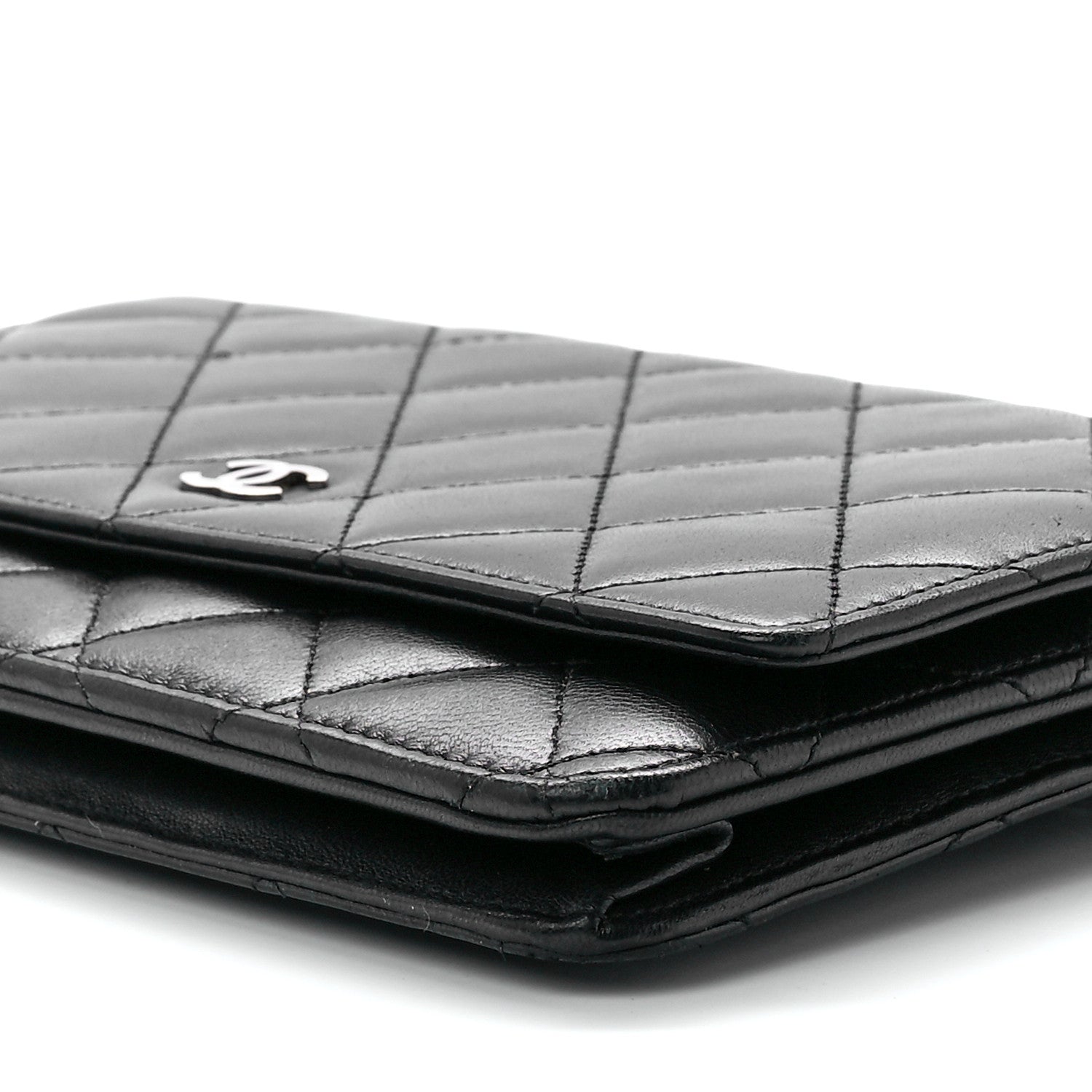 Chanel Lambskin Quilted Wallet On Chain WOC Black 10 of 12