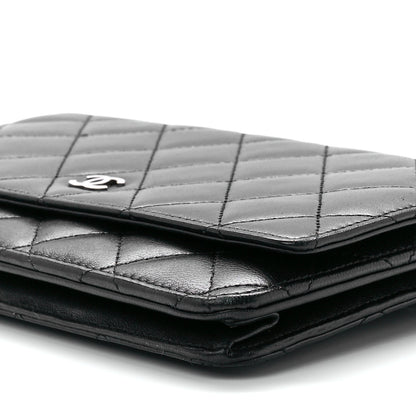Chanel Lambskin Quilted Wallet On Chain WOC Black 10 of 12