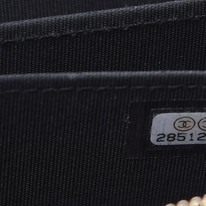 Chanel Goatskin Quilted Chanel 19 Zip Around Coin Purse Wallet Black 6 of 8