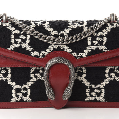 Gucci Tweed GG Monogram Small Dionysus Shoulder Bag Black White Romantic Cherry 10 of 10