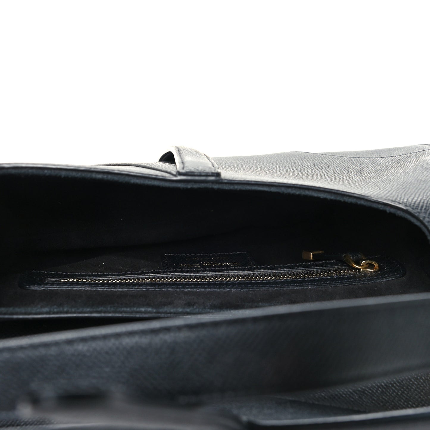 Grained Calfskin Saddle Bag Black