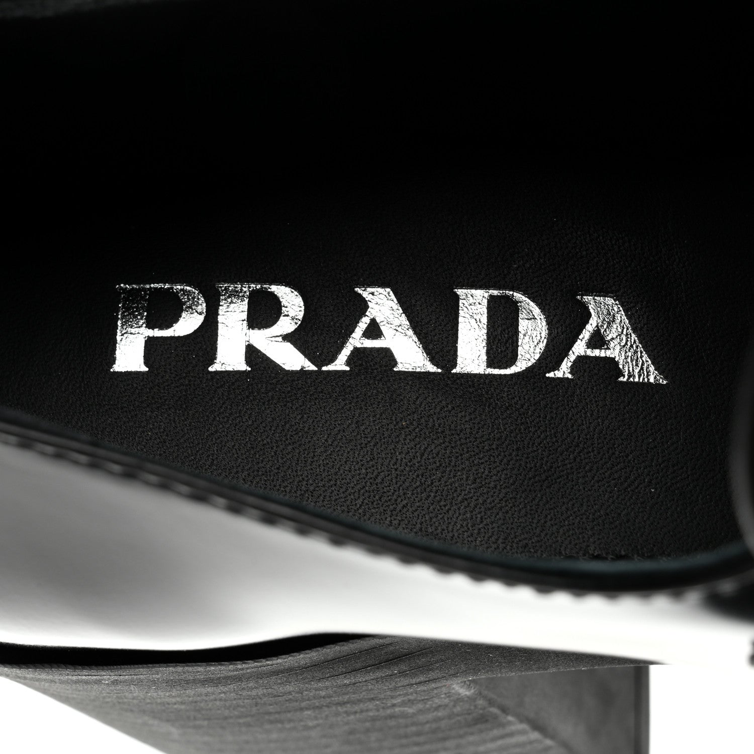 Prada Spazzolato Metal Triangle Logo 85mm Loafers 38 Black 8 of 9